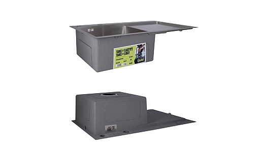 Мойка нержавеющая LIDZ H7849R Brush 3,0/1,0 мм (47524) с корзиной и дозатором крыло справа