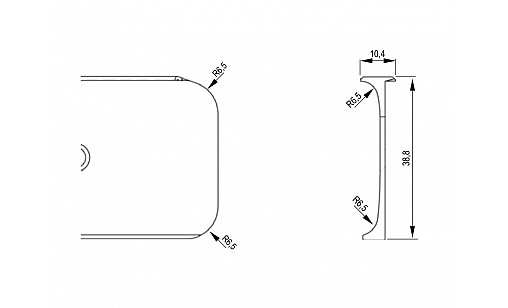 Стык планка угловая алюминиевая 600 мм х 38 мм U профиль R=6мм ДС ЛюксФорм Стык планка угловая алюминиевая 600 мм х 38 мм U профиль R=6мм ДС ЛюксФорм