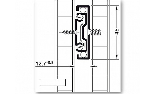 Напрямна телескопічна L-550 мм повний висув 422.87.956 Hafele