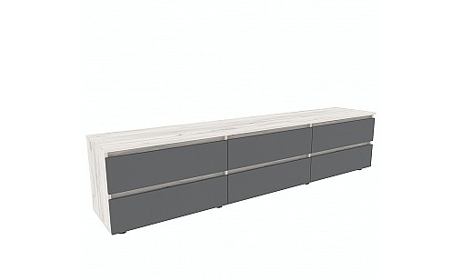 Тумба STEVE 2100*400*480 Дуб Крафт Білий/Графітовий