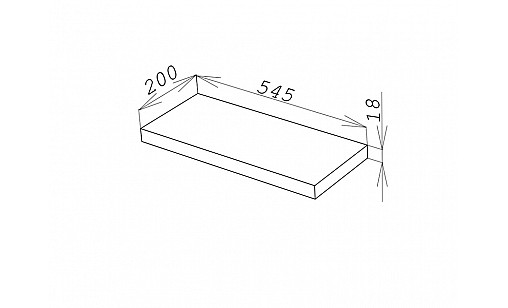 Полиця Gina 545*200*18 Кантрі Полиця Gina 545*200*18 Кантрі