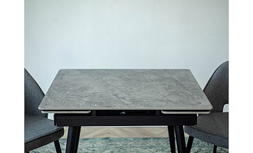 Стол обеденный Connor 900(1400)*750*760 Bora Grey Glossy