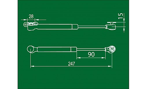 Амортизатор газовий для ДСП 40N зручний монтаж 3 кріплення білий ДС ПреміумЛайн