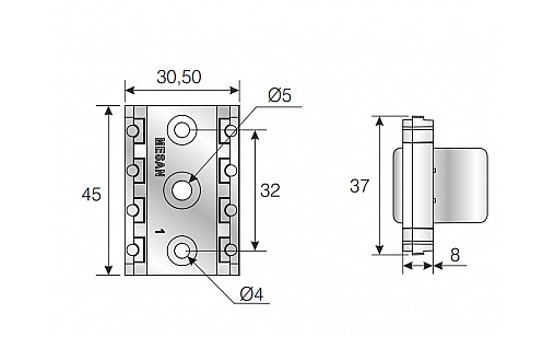 Клипса к пластиковому и алюминиевому цоколю черная 104-93-05-302