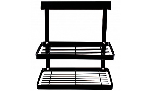 Полка кухонная для специй двойная Чёрная