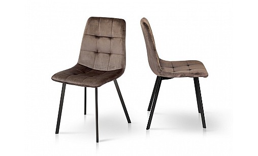 Стілець МЕНТОС чорний/велюр тобакко