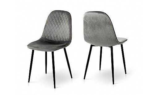 Стілець MARS чорний/велюр сірий