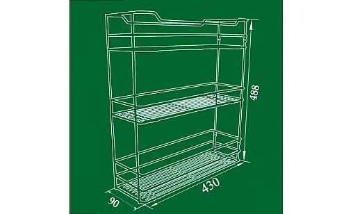 Карго-кошик 150/3 емаль Білий лівий / правий ДС