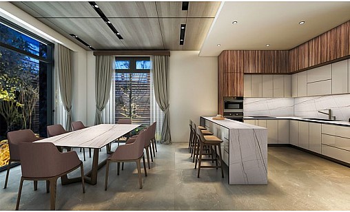 Компакт-плита LUXEFORM L154 Мармур Астурія / коричневе ядро 1827х749х12 мм