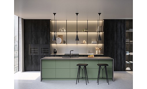 Панель МДФ KronoSpan K521 UM/UM Зелений Димчастий (двосторонній) 2800х1220х18 мм - Feelness Ultra Matt Plus