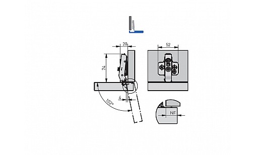 Завiс накладний для алюм. рамок SILENTO PRO з дотягом 3D чорна ZM-HCSLRALU09-3DBEO-20 GTV Завiс накладний для алюм. рамок SILENTO PRO з дотягом 3D чорна ZM-HCSLRALU09-3DBEO-20 GTV