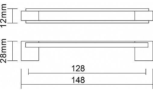 Ручка  D-450/128 G2/Wood WD Хром / Венге Темный ДС ОптимаЛайн
