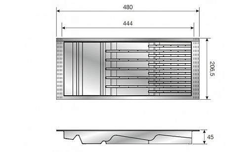 Лоток TRAYBOND для ножей, антрацит 105-83-53-309