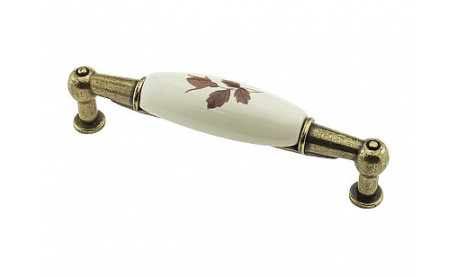 Ручка мебельная DC DP 212/96 G4 бронза старая/MLK2 роза коричневая (OL)