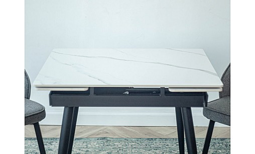 Стіл обідній Connor 900(1400)*750*760 Snow White Matt