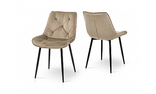 Стілець ПРАДО чорний/велюр мокрий пісок