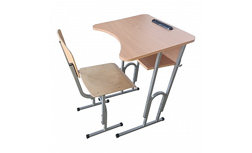 Комплект Стул  Ученический E-274 BR alu  парта Е -175/1 alu бук