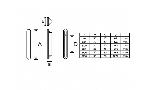 Ручка дерев'яна Fungo 900*30*20 мм