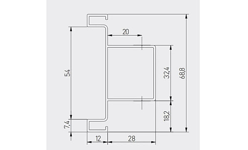 Профиль VELLO T  вертикальный средний Чёрный 3м PA-VELLO-TD3M-20М GTV