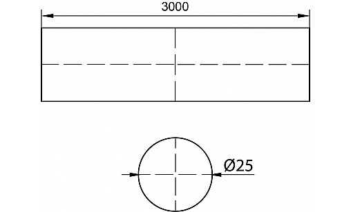 Труба D-25мм L-3000мм 0,6мм хром ДС