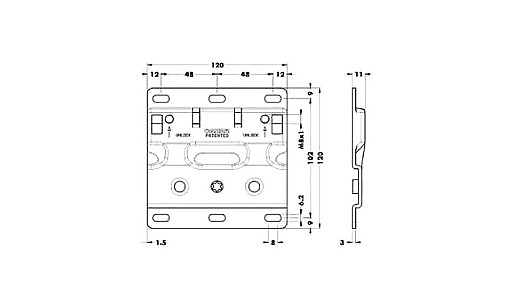 Монтажна планка 807 AS XL оцинкована сталь 120*120мм 290.40.993 Hafele/Camar 897 AS XL