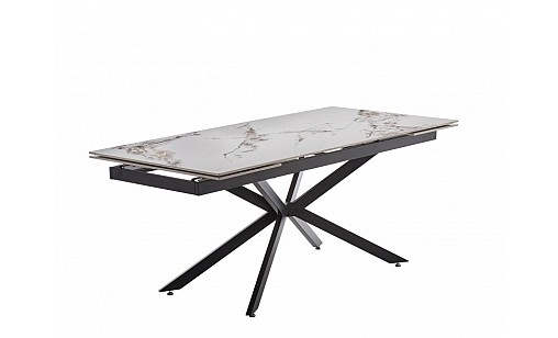 Стіл обідній МАГНУМ 1800(2600)*900*760 нефрит білий/чорний