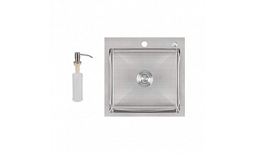 Мойка нержавеющая LIDZ H5050 Brush 3,0/1,0 мм с дозатором
