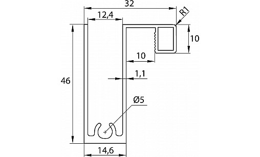 Профиль Бавария нижний горизонтальный L-5,5м Белый Глянец ДС ПрофиЛайн Профиль Бавария нижний горизонтальный L-5,5м Белый Глянец ДС ПрофиЛайн