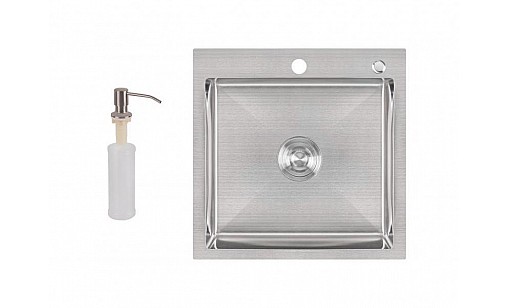 Мойка нержавеющая LIDZ H5050 Brush 3,0/1,0 мм с дозатором
