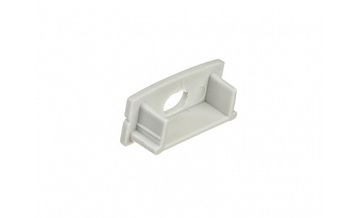 Заглушка для накладного профілю ПФ-18, з отвором, сіра