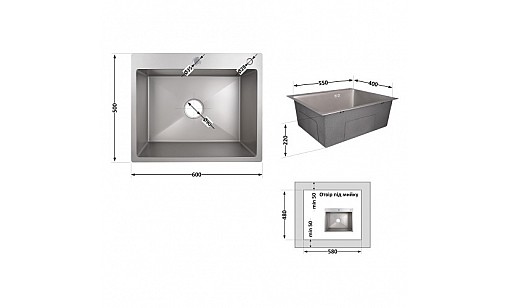 Мойка нержавеющая LIDZ H6050G PVD Grey Brush 3,0/1,0 мм с дозатором серый Мойка нержавеющая LIDZ H6050G PVD Grey Brush 3,0/1,0 мм с дозатором серый