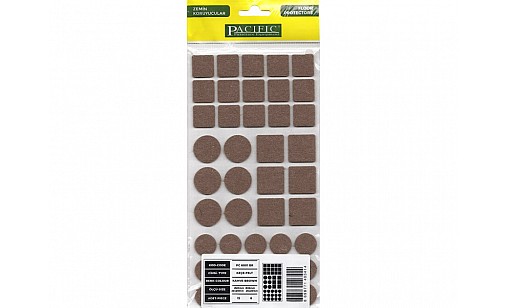 Самоклейка войлочна під ніжки набір (2*2, d=20, 2,5*2,5, d=25) коричнева