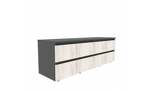 Тумба STEVE 1400*400*480 Графітовий/Дуб Крафт Білий