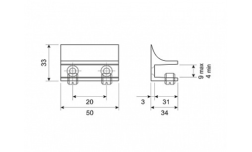 Полицетримач для скляних полиць DC DM 03 G6 хром матовий (алюміній) (SL) Полицетримач для скляних полиць DC DM 03 G6 хром матовий (алюміній) (SL)