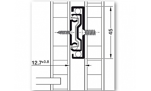 433.03.287 Напрямна телескопічна L-350 мм повний висув з самодотягом Hafele 433.03.287 Напрямна телескопічна L-350 мм повний висув з самодотягом Hafele