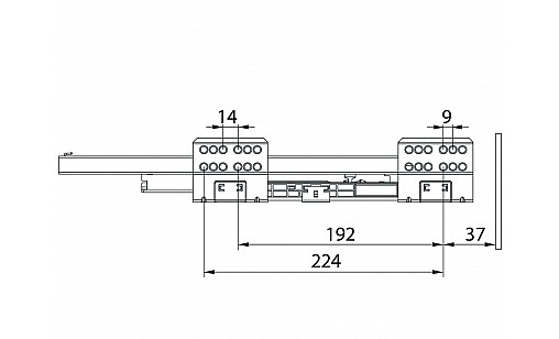 Тандембокс SLIM 16мм L-400мм  Н-167мм Графіт ДС ПреміумЛайн