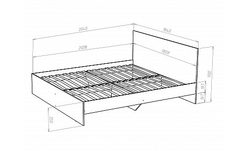 Ліжко Mishel 1840х2040х900 Венге магія