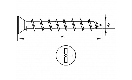 Саморіз 4,2х28мм, 1000шт