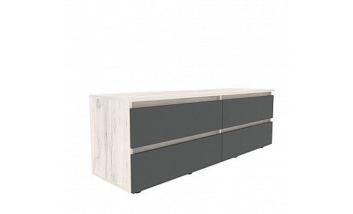 Тумба STEVE 1400*400*480 Дуб Крафт Білий/Графітовий