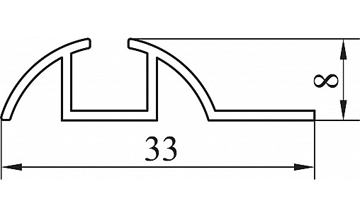 Напрямна нижня одинарна L-5,5м Золото ДС ОптимаЛайн Напрямна нижня одинарна L-5,5м Золото ДС ОптимаЛайн