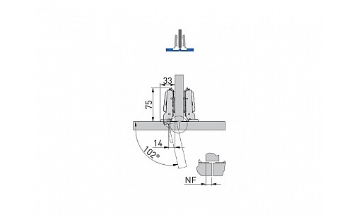 Завiс напівнакладний SILENTO PRO дотягом 3D ZM-HCSL08-3DBEO GTV