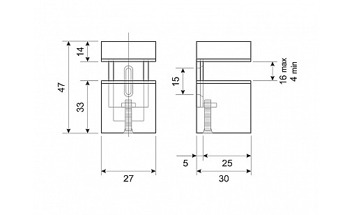 Полицетримач пелікан DC M001 G6 хром матовий (алюміній) NW (SL) Полицетримач пелікан DC M001 G6 хром матовий (алюміній) NW (SL)