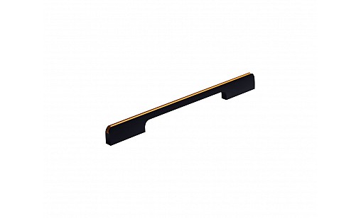 Ручка профільна DL 7955/ 256 BLKM/ChGl Чорний Матовий/Шампань Золото ДС