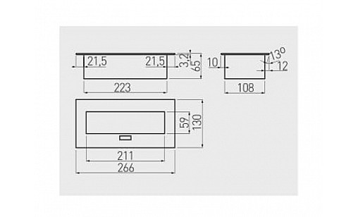 Настільний подовжувач, прямокутний, врізний AE-PB03GS-53 GTV