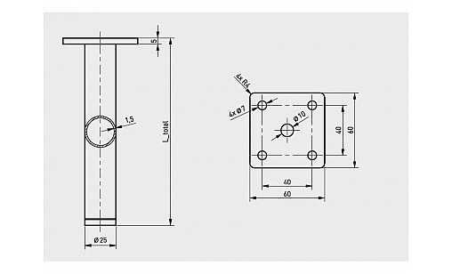 Мебельная ножка RONDA SIMPLE H-150 Черный матовый NM-RONDA-S-150-20M GTV