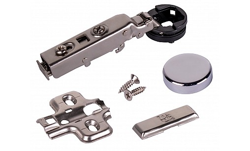 Петля накладная для стекла под отверстие хром с доводчиком Сlip On ДС