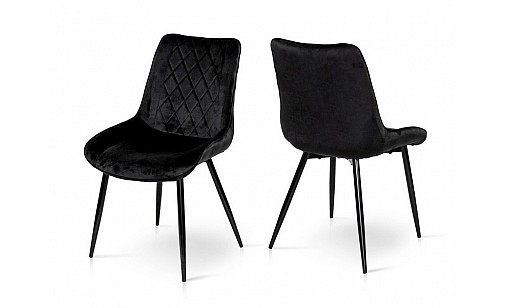 Стілець КОРФУ чорний/велюр чорний