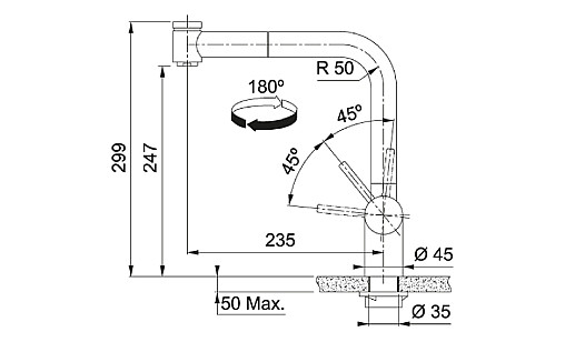 Смеситель Franke 115.0521.441 Atlas Neo Pull Out Spray нерж.сталь