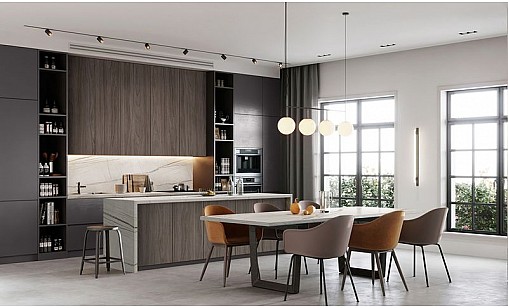 Компакт-плита LUXEFORM L154 Мармур Астурія / чорне ядро 2192х421х12 мм