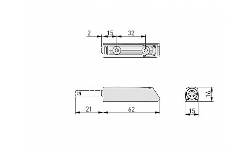 Відбійник накладний з магнітним закінченням, короткий, сірий SALTO NOVA AM-SVN-KR-MG-30 GTV